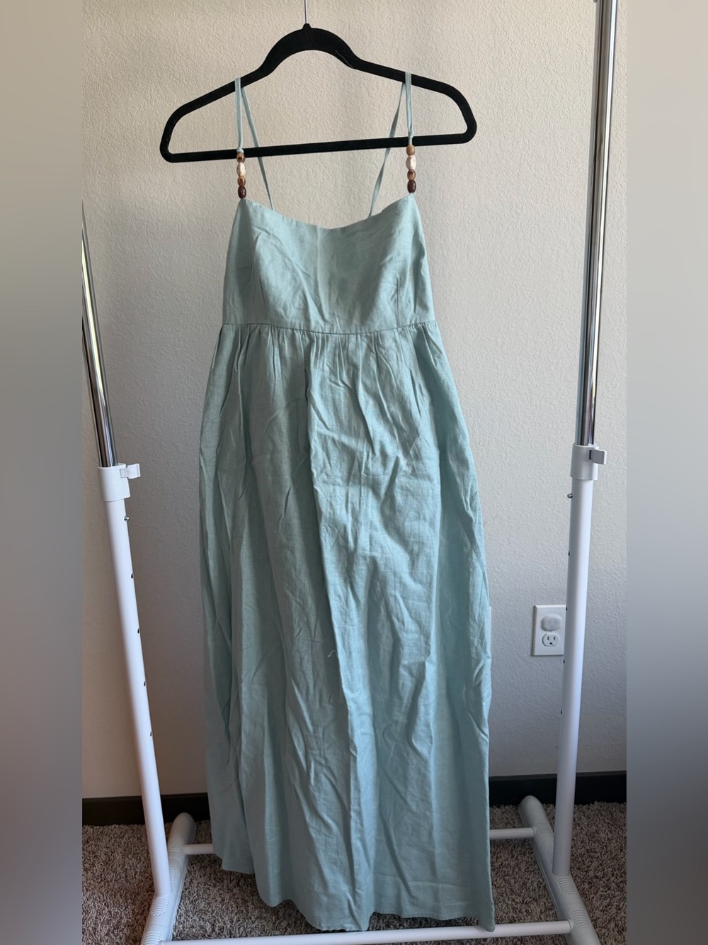 🏷️ SOLD Abercrombie & Fitch Tie-Back Babydoll Maxi Dress (Large) - Picture 2 of 6